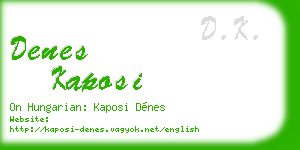 denes kaposi business card